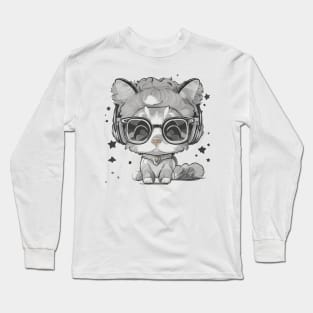 Ethereal Cuteness - Discovering the Delight of Cosmic Animal Aesthetics Long Sleeve T-Shirt